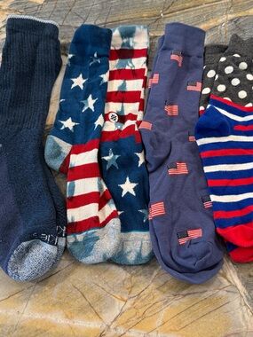 Four Pairs Men’s Socks - Stance, J Crew, Dickies